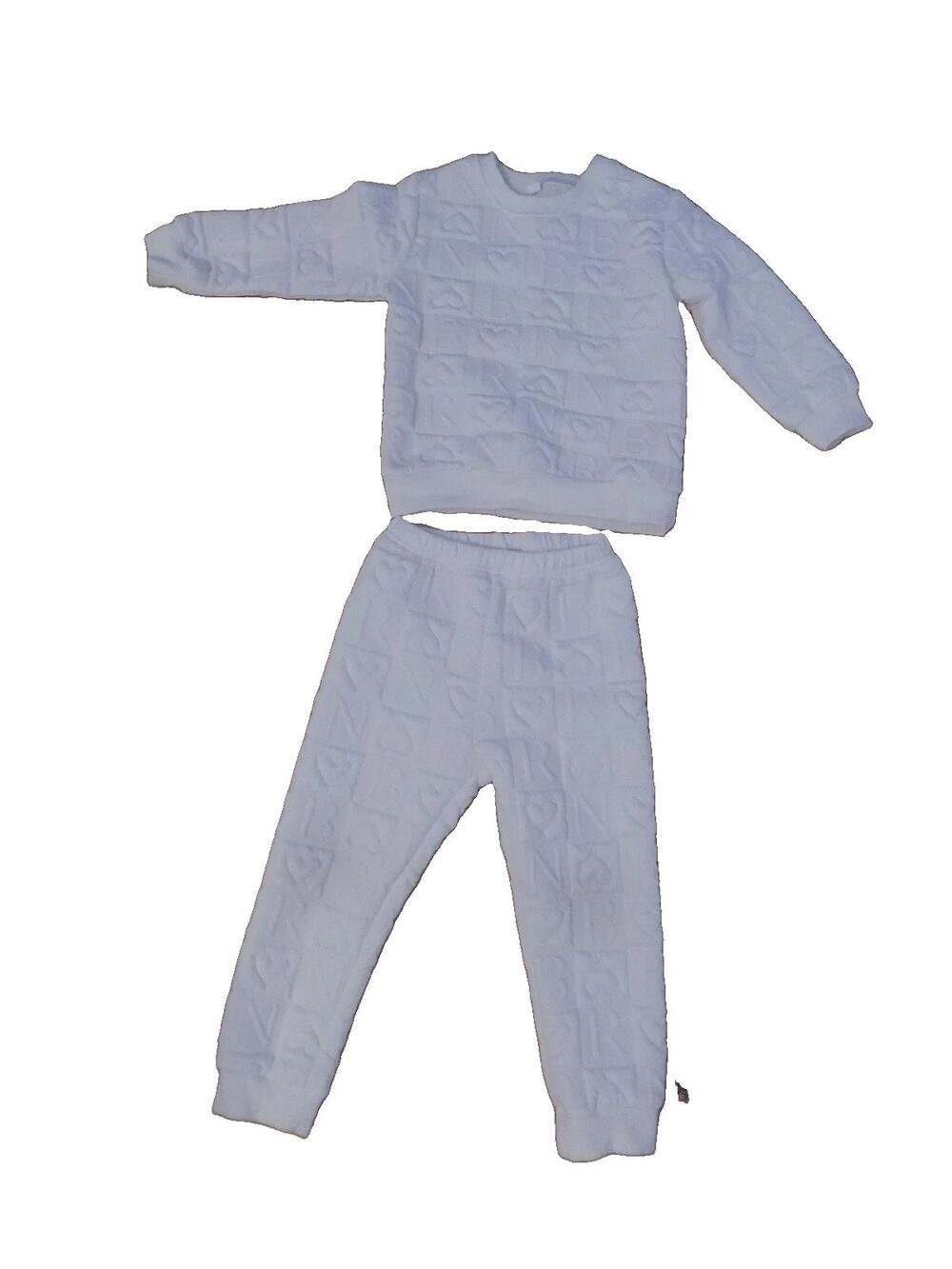 Childrens outfit white jogging set sweatpants sweatshirt size 3-4Y